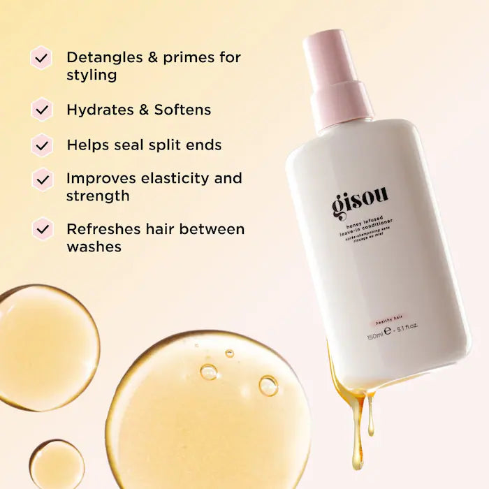 Honey Infused™ Acondicionador sin enjuague - Gisou vista frontal con fondo blanco.