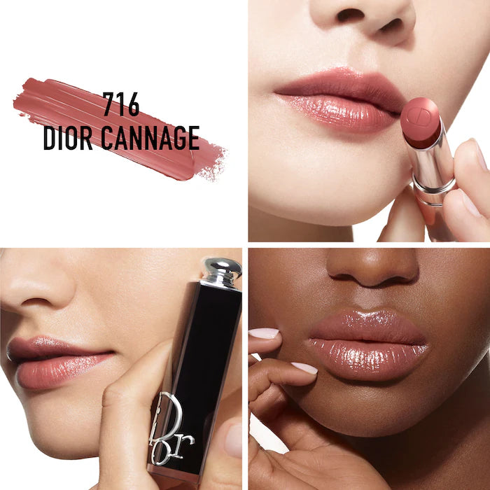 Labial Dior Addict Shine Lipstick - Dior vista frontal con fondo blanco.