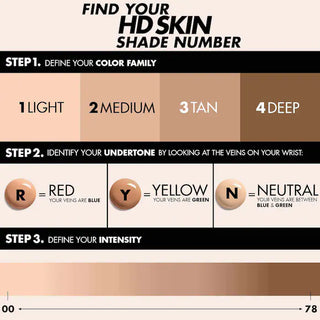 Base de Maquillaje HD Skin Long-Lasting Waterproof Natural Matte - MAKE UP FOR EVER