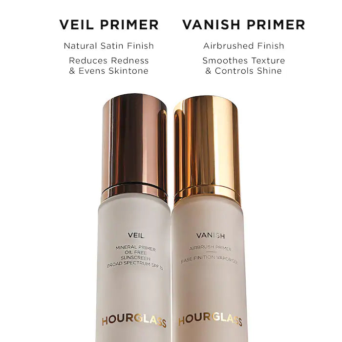 Vanish Airbrush Primer - Hourglass vista frontal con fondo blanco.