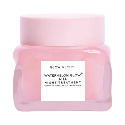 Watermelon Glow™ Mascarilla facial AHA Tratamiento nocturno - Glow Recipe vista frontal con fondo blanco.