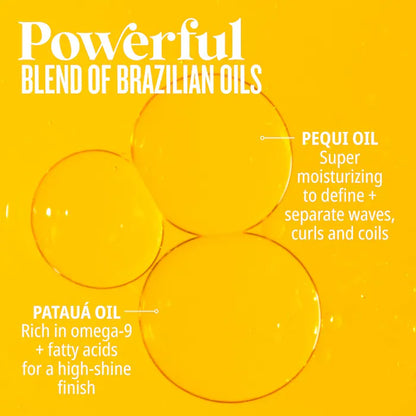 Brazilian Glossy™ Aceite capilar nutritivo antifrizz - Sol de Janeiro vista frontal con fondo blanco.