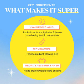 Protector solar facial Glowscreen SPF 40 with Hyaluronic Acid + Niacinamide - Supergoop!