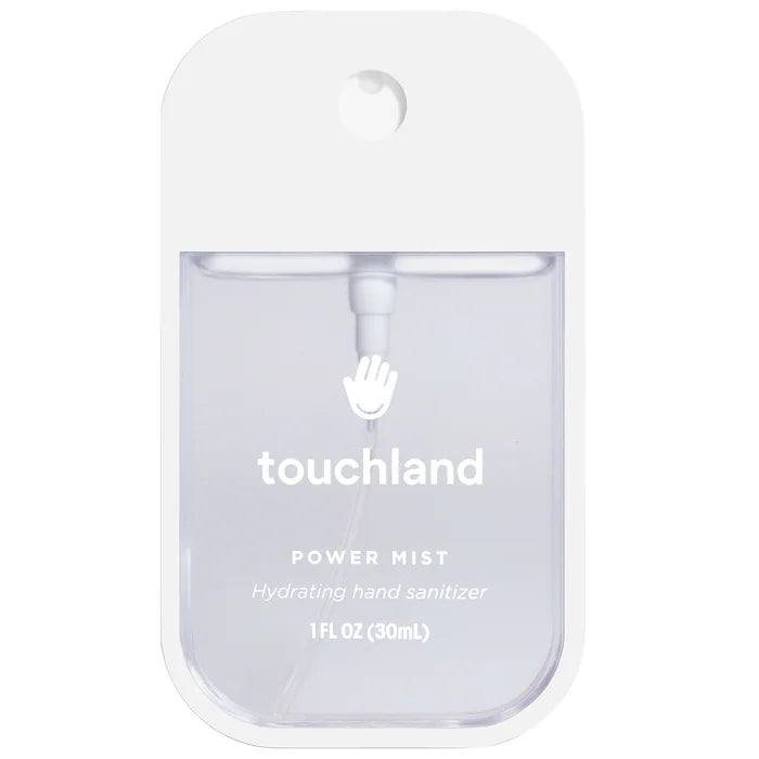 Sanitizante e hidratante de Manos Power Mist - Touchland vista frontal con fondo blanco.