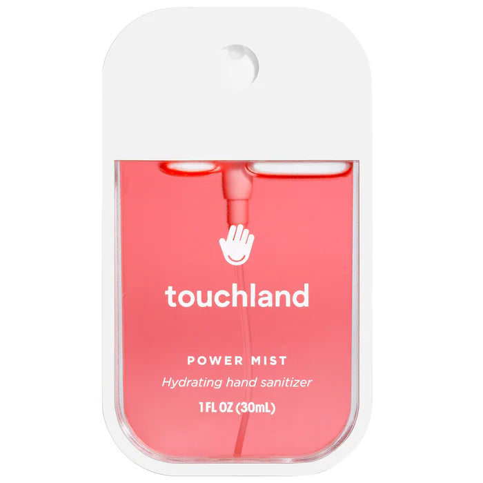 Sanitizante e hidratante de Manos Power Mist - Touchland vista frontal con fondo blanco.