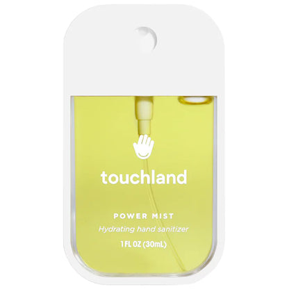 Sanitizante e hidratante de Manos Power Mist - Touchland vista frontal con fondo blanco.