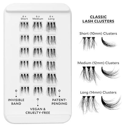 Pestañas postizas Velour-Xtensions™ False Lash Clusters - Velour Lashes vista frontal con fondo blanco.