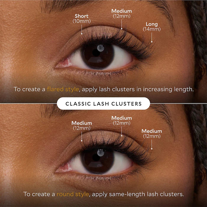 Pestañas postizas Velour-Xtensions™ False Lash Clusters - Velour Lashes vista frontal con fondo blanco.