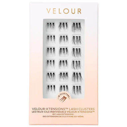 Pestañas postizas Velour-Xtensions™ False Lash Clusters - Velour Lashes vista frontal con fondo blanco.