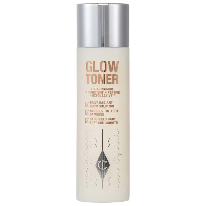 Tónico Facial Iluminador diario con Niacinamida Glow Toner™ - Charlotte Tilbury vista frontal con fondo blanco.