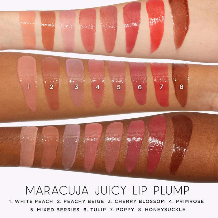 Labial voluminizador Maracuja Juicy Lip Plump - Tarte vista frontal con fondo blanco.