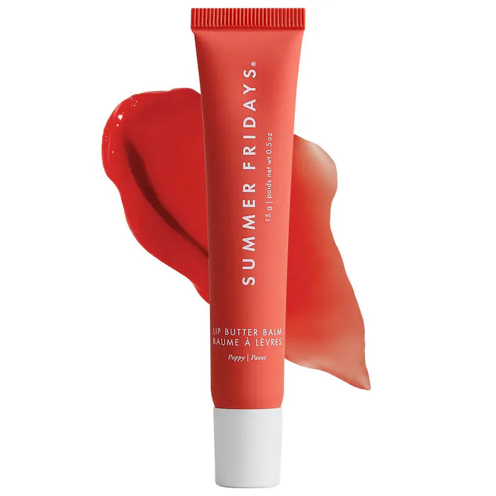 Labial hidratante Lip Butter Balm for Hydration & Shine - Summer Fridays vista frontal con fondo blanco.