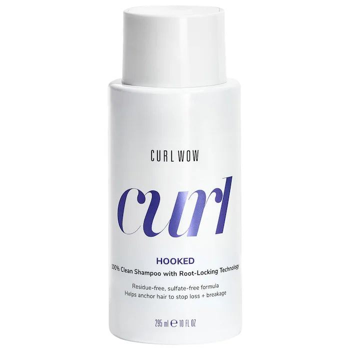 Curl Wow HOOKED™ Shampoo para cabellos rizados - COLOR WOW vista frontal con fondo blanco.