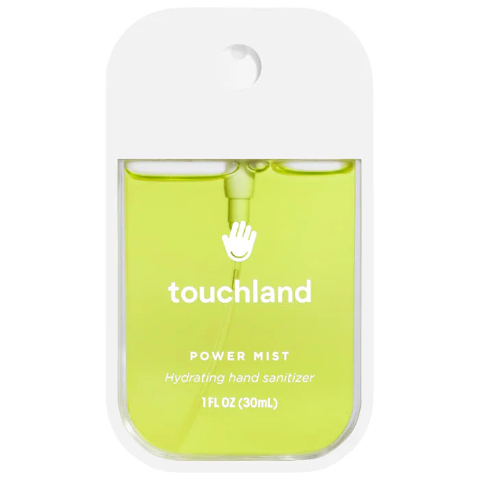 Sanitizante e hidratante de Manos Power Mist - Touchland vista frontal con fondo blanco.