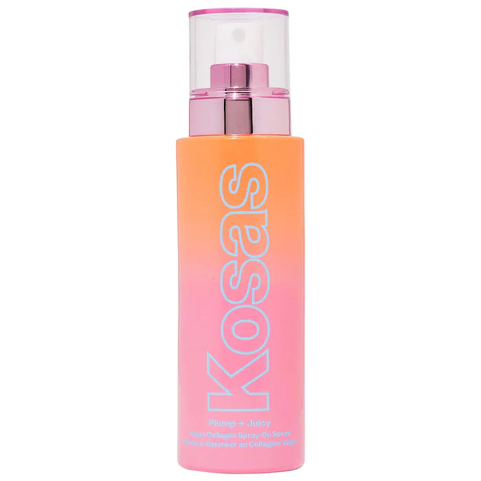 Serum hidratante en Spry Plump + Juicy Vegan Collagen + Probiotic - Kosas vista frontal con fondo blanco.