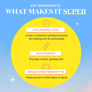 Protector solar facial Glowscreen SPF 40 with Hyaluronic Acid + Niacinamide - Supergoop!