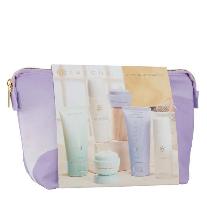 Set Skincare Limpieza + Hidratación Mini Favorites Set - Tatcha vista frontal con fondo blanco.