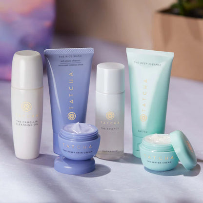 Set Skincare Limpieza + Hidratación Mini Favorites Set - Tatcha vista frontal con fondo blanco.