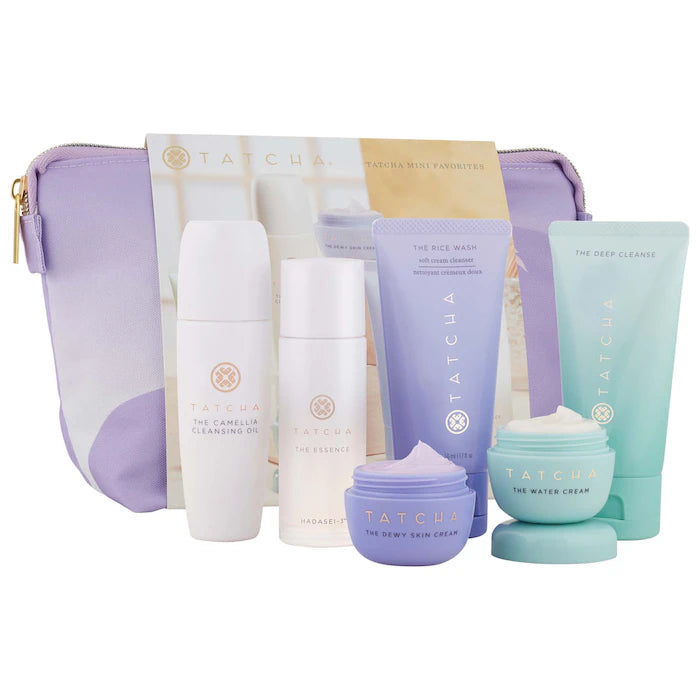 Set Skincare Limpieza + Hidratación Mini Favorites Set - Tatcha vista frontal con fondo blanco.