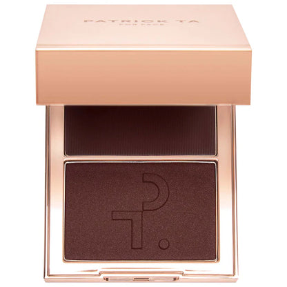 Duo Major Sculpt Crème Contour & Powder Bronzer - PATRICK TA vista frontal con fondo blanco.