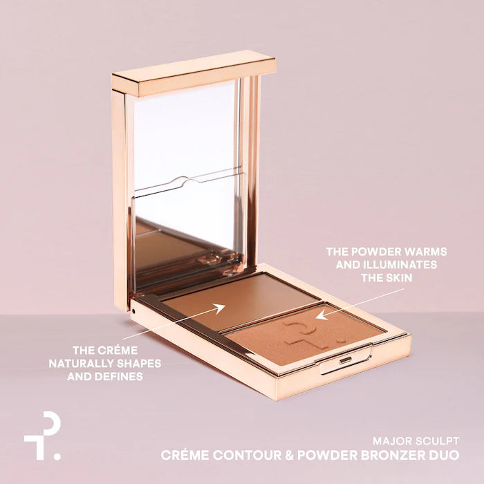 Duo Major Sculpt Crème Contour & Powder Bronzer - PATRICK TA vista frontal con fondo blanco.