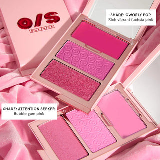 Rubor Cheek Clapper 3D Blush Trio Palette - ONE/SIZE by Patrick Starrr vista frontal con fondo blanco.
