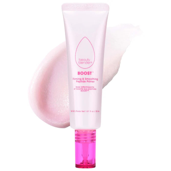 BOOST™ Primer 18-Hour reafirmante y suavizante Peptide + Ceramide - Beautyblender vista frontal con fondo blanco.