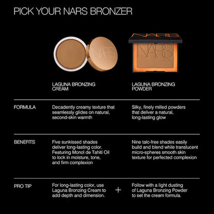 Bronzer Laguna Talc Free - NARS vista frontal con fondo blanco.