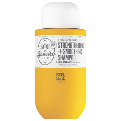 Shampoo Brazilian Joia™ Strengthening + Smoothing - Sol de Janeiro vista frontal con fondo blanco.