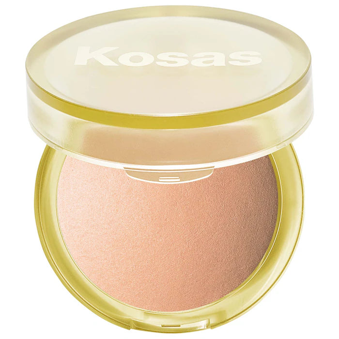 Baked Bronzer The Sun Show Glowy Warmth Talc-Free - Kosas vista frontal con fondo blanco.