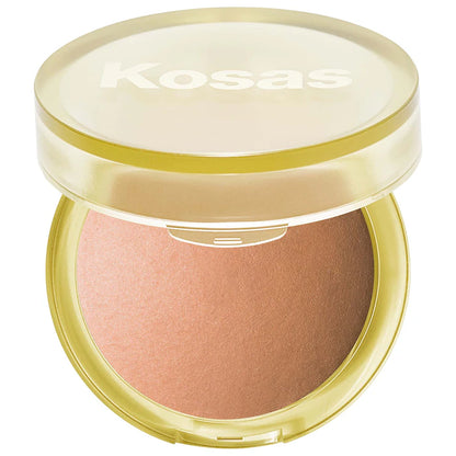 Baked Bronzer The Sun Show Glowy Warmth Talc-Free - Kosas vista frontal con fondo blanco.