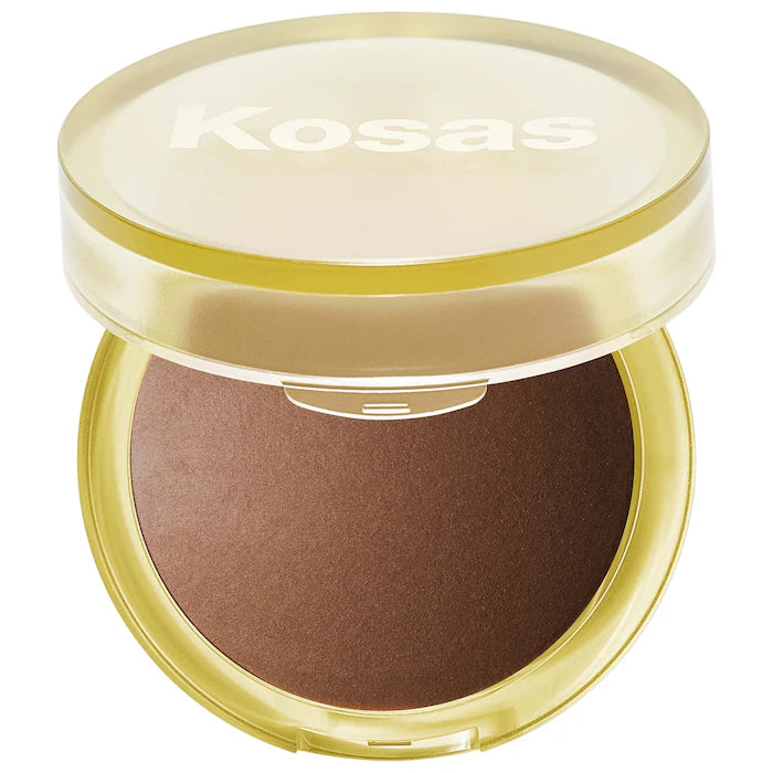 Baked Bronzer The Sun Show Glowy Warmth Talc-Free - Kosas vista frontal con fondo blanco.