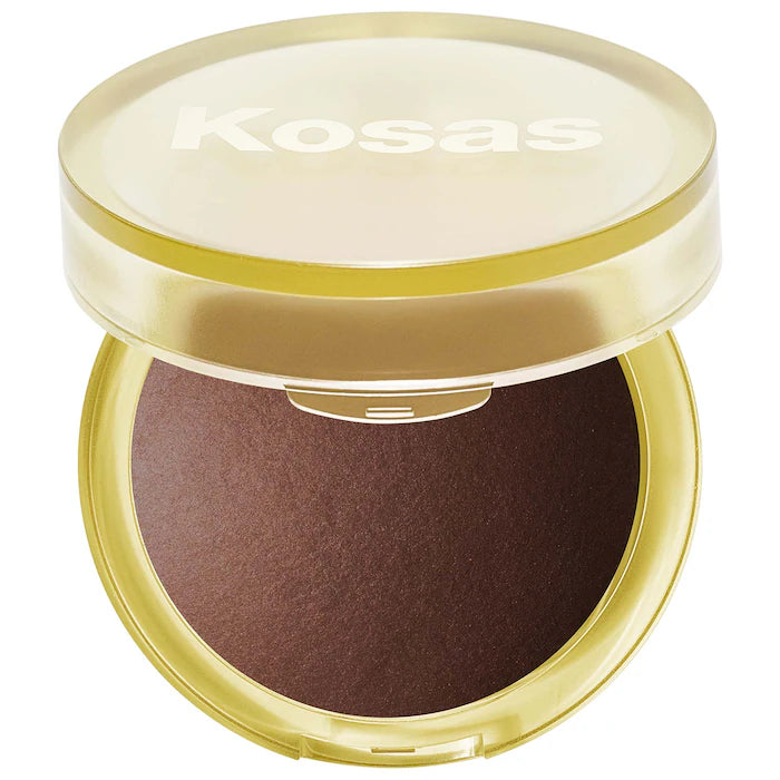 Baked Bronzer The Sun Show Glowy Warmth Talc-Free - Kosas vista frontal con fondo blanco.