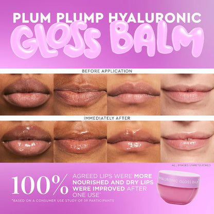 Bálsamo Labial Plum Plump Hyaluronic Acid Lip Gloss - Glow Recipe vista frontal con fondo blanco.