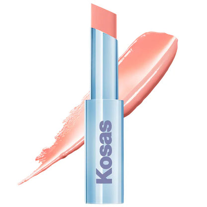 Labial brillante hidratante Wet Stick™ con ceramidas - Kosas vista frontal con fondo blanco.