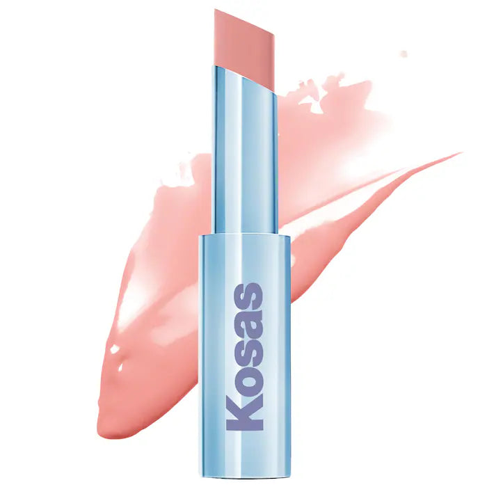 Labial brillante hidratante Wet Stick™ con ceramidas - Kosas vista frontal con fondo blanco.