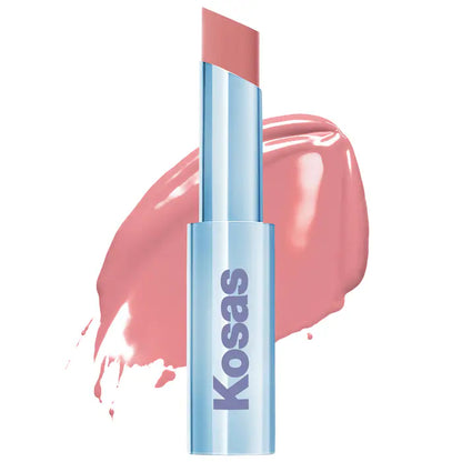 Labial brillante hidratante Wet Stick™ con ceramidas - Kosas vista frontal con fondo blanco.