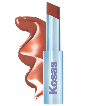 Labial brillante hidratante Wet Stick™ con ceramidas - Kosas vista frontal con fondo blanco.