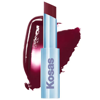 Labial brillante hidratante Wet Stick™ con ceramidas - Kosas vista frontal con fondo blanco.