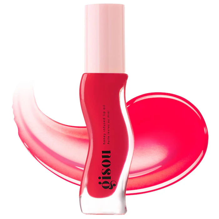 Lip Oil Honey Infused Hydrating- Gisou vista frontal con fondo blanco.