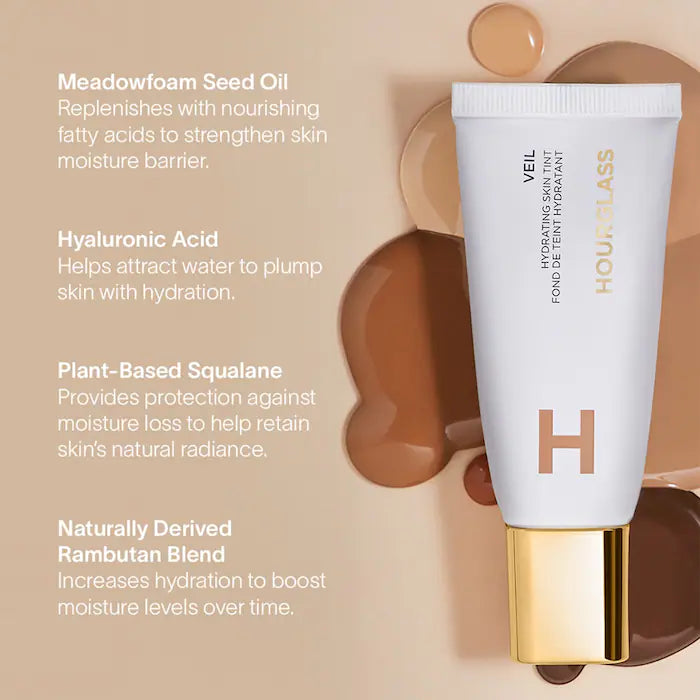 Base de Maquillaje Veil™ Hydrating Skin Tint - Hourglass vista frontal con fondo blanco.