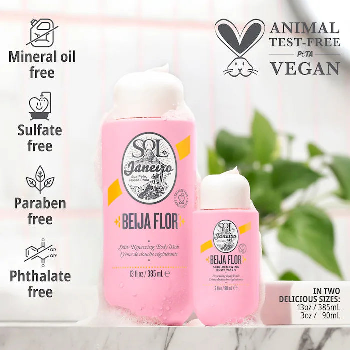 Beija Flor™ Jabón Corporal Renovador Vegano - Sol de Janeiro vista frontal con fondo blanco.