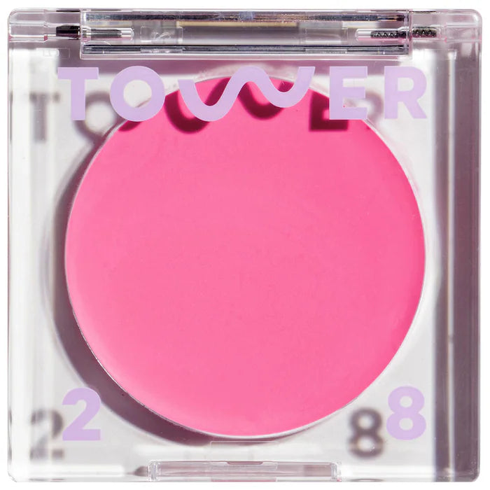 Rubor BeachPlease Lip + Cheek Cream Blush - Tower 28 vista frontal con fondo blanco.