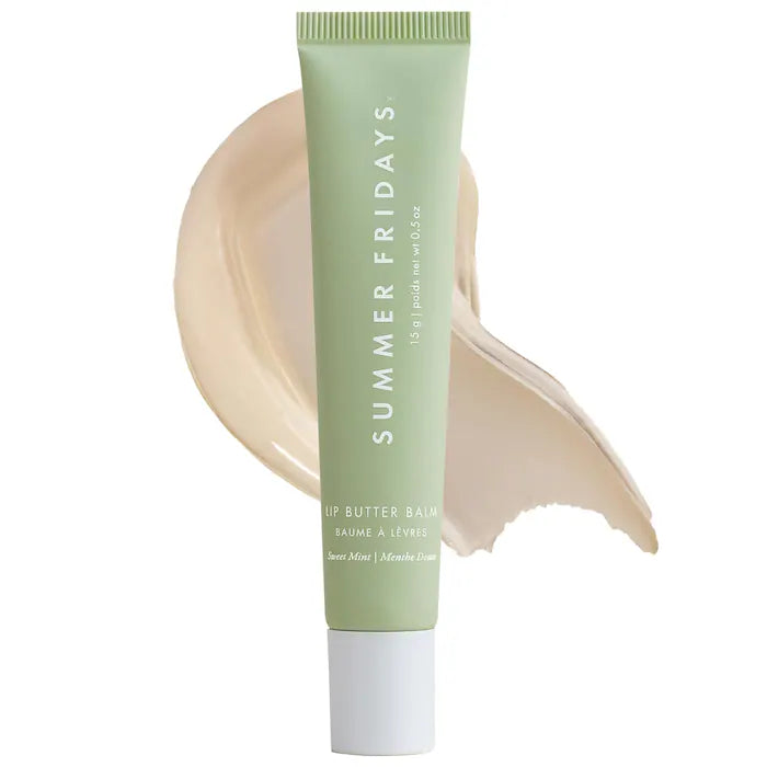 Labial hidratante Lip Butter Balm for Hydration & Shine - Summer Fridays vista frontal con fondo blanco.