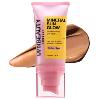 Protector solar facial Mineral Sun Glow Broad Spectrum Sunscreen SPF 43 PA +++ con péptidos y vitamina C - INNBEAUTY PROJECT