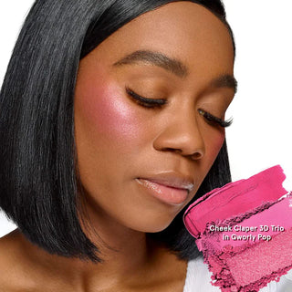 Rubor Cheek Clapper 3D Blush Trio Palette - ONE/SIZE by Patrick Starrr vista frontal con fondo blanco.