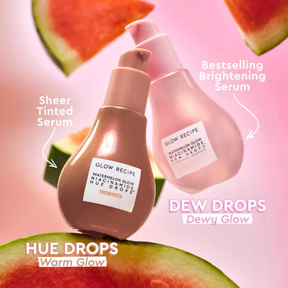 Sun Glow Serum Watermelon Glow Niacinamide Hue Drops - Glow Recipe vista frontal con fondo blanco.