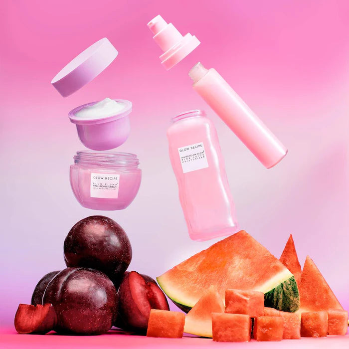 Crema Facial Hidratante recargable Watermelon Pink Juice Oil-Free™ - Glow Recipe vista frontal con fondo blanco.