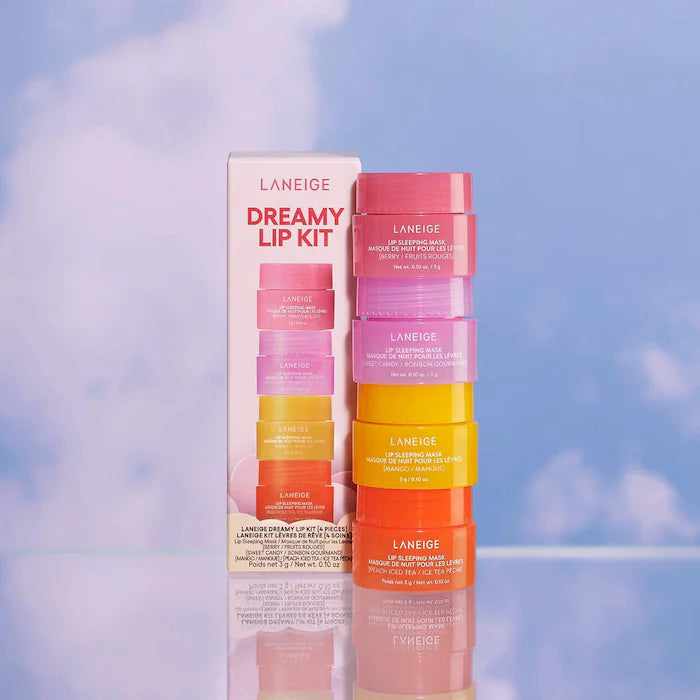 Kit de mascarillas labiales Dreamy Lip Kit - LANEIGE vista frontal con fondo blanco.