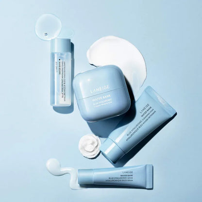 Set Skincare Limpieza + Hidratación Water Bank Blue Hyaluronic - LANEIGE vista frontal con fondo blanco.